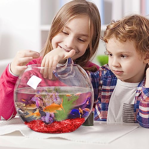 Keedolla 0.93LB Clear Glass Pebbles Marble Aquarium Fish Tank Rocks Gravel for Turtle Tank, Vase Fillers, Christmas Decoration - Red - color: Red, size: 0.93 Pound