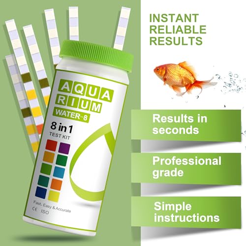 AAwipes 8-in-1 Aquarium Test Kit for Fish Tanks - Quick & Accurate Water Testing Strips for Aquariums & Ponds. Tests pH, Ammonia, Alkalinity, Hardness, Chlorine, etc. (K02-50) - color: 50 Strips