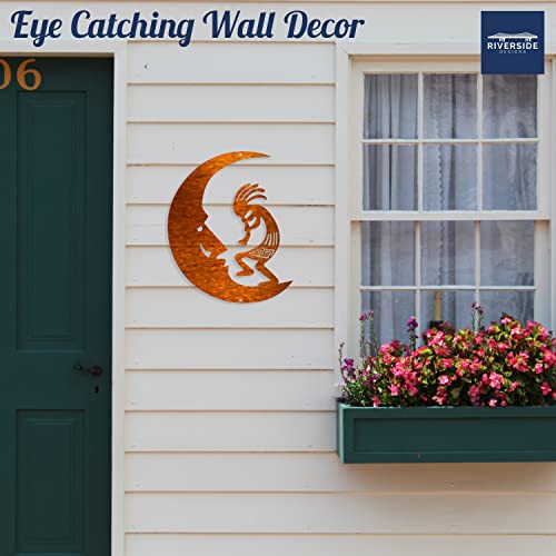 Riverside Designs Kokopelli Wall Art Steel Outdoor Decor | Heavy-Duty and Waterproof | Made in USA (Copper, 12" L x 9.5" W) - color: Copper, size: 12"L x 9.5"W