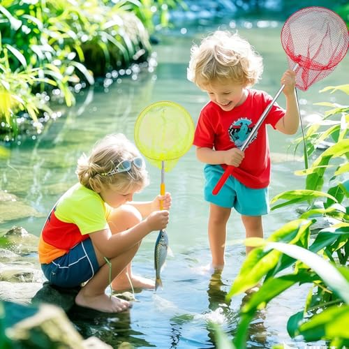 TSYAN Telescopic Butterfly Fishing Nets for Kids Catching Insect Net Outdoor Tools for Catching Bugs Fish Insect Ladybird, Extendable 34" Inches and Anti Slip Grip - color: 5 Pack-2