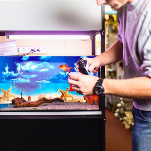 Lainrrew Aquarium Background Poster HD, Dual-Sided Water Plants & Fish Tank Landscape, 16"x40", Vivid Marine Life, Waterproof Scenery, Easy to Install, Durable Tank Decor (Type 5) - color: Type 5