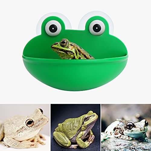 Pensino Frog Habitat Frog Dish Holder with Suction Cups, Cute Frog Terrarium Decor Fish Tank Decoration for Tree Frog Toad Tadpole (1 Pack) - color: 1 Pack