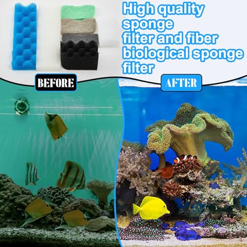 Threlaco 74 Pcs Canister Filter Media Kit Compatible with Fluval 406/407 Filter, Including Foam Pads, Water Polishing Pad, Activated Carbon, Nitrite/Phosphate/Ammonia Remover, Mesh Bag, 2 Ceramic Ring - style: 406/407
