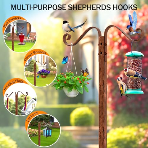 Garden Hose Holder - Upgraded Water Hose Holders for Outside with 5 Spikes & 2 Shepherds Hooks, Freestanding Hose Stand Hose Hanger Hose Storage Hose Reel Rack for Yard Lawn(Antique Bronze) - color: Antique Bronze