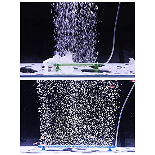 WishLotus 2 Pieces Length Aquarium Air Stone Bubble Wall with Suction Cups, Fish Tank Bubbler Air Bar Tube Bubble Release Diffuser Bar for Fish Tank Air Pump (Blue) - color: Blue