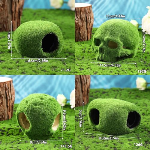 Aquarium Artificial Moss Cave Rock Decorations for Terrarium Shrimp Habitat Ornaments Artificial Cave Landscape for Fish Tanks Shrimp Habitat - color: C