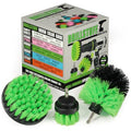 Kitchen Cleaning Supplies - Drill Brush Set with Extension - Counter Scrubbing Brushes, Stove Cleaning Tools - Oven Spot Cleaning Tool - Home Sink Scrubbing Brush Set - Cast Iron Pot Cleaning Brushes - color: Lime Green