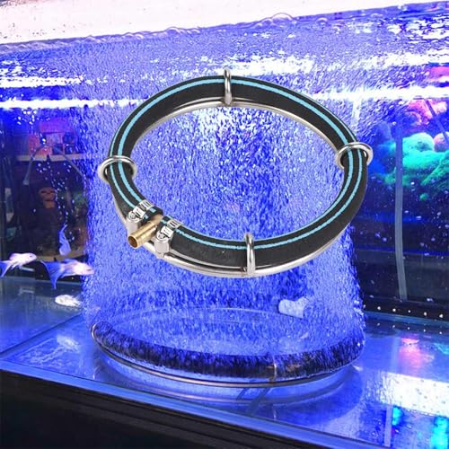 Cyrank Aquarium Air Stone, Fish Tank Bubbler Round Air Bubble Diffuser Rings Round Bubble Stone for Aquarium Water Pipe Bubbler Airstone Bubbler(15cm) - size: 15cm