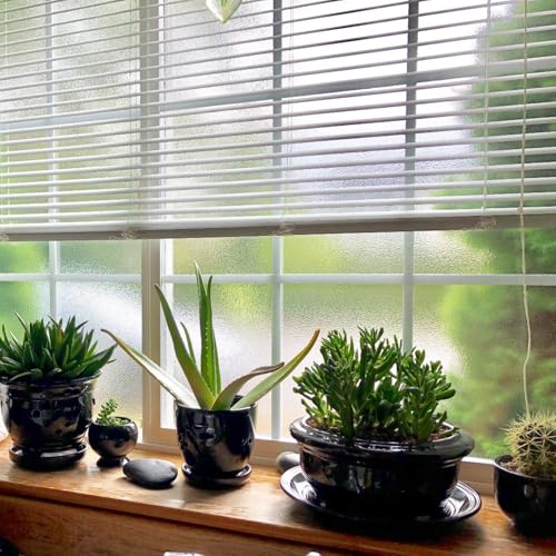 Privacy Window Film Decorative Water Glass Sliding Door Tint Static Cling Etched Crystal Cover No Glue Removable Anti UV Heat Control Decal Contact Paper for Home Office,17.5x157in. - color: Crystal, size: 17.5''x157''