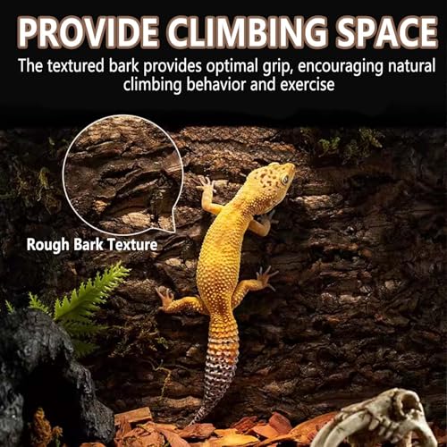 Tfwadmx 2PCS Thickened Cork Terrarium Bark Background, 11.8"x11.8" Natural Cork Bark for Reptiles Bearded Dragon Climbing Mat Reptile Climbing Wall Terrarium Background Decor for Lizard Gecko Snake - size: 2Pcs 11.81*11.81inch