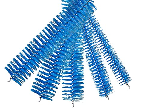 10" Lab Tube Cleaning Brush Set (5-Pack Large) - Flexible Stainless Steel Handles & Heavy Duty Nylon Bristles for Test Tubes, Bottles, Pipes, and Detailing, Blue - color: Blue, size: Large 5 Pack (8mm 12mm 16mm 20mm 24 mm)