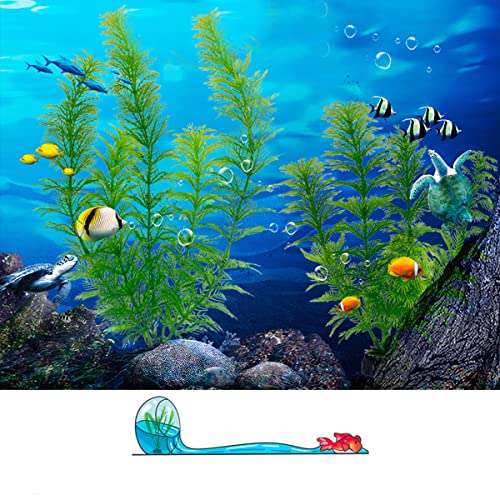 Artificial Aquarium Plants Plastic, Fake Plants for Aquarium Fish Tank, Realistic Plant 10PCS - color: 10pcs Green