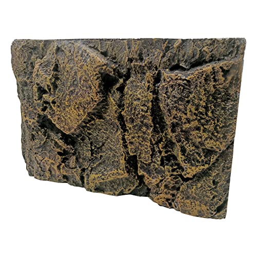 Rock Terrarium Background 3D Reptile Tank Background Board Amphibian Stereo Backdrop Wall Snake Habitat Decor for Lizard Bearded Dragon Gecko Spider Chameleon Turtle Fish (Yellow Rock) - color: Yellow Stone
