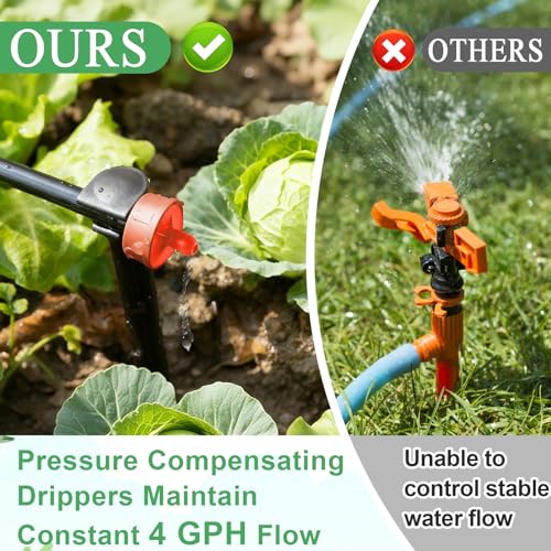 30Pcs 4 GPH Pressure Compensating Irrigation Drippers, Watering Spot GPH Dripper Drip Emitters Heads Constant Flow Outlet Heads for 1/4 Inch Irrigation Tubing for Garden Irrigation System - color: 4 GPH 30PCS