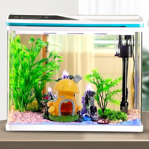 Fish Tank Decorations, Cottage Ornament Shrimp Shelter Hideaway Cave, Aquarium Decorations, Mushroom Decor, Aquarium Décor for Shrimp Betta Goldfish and Reptiles (B) - color: B