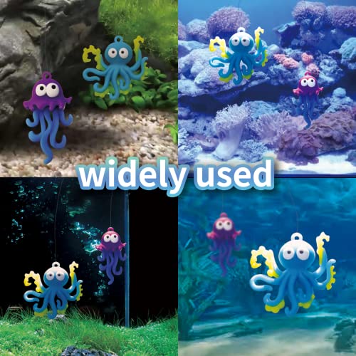 Aquarium Ornament, 2 Pcs Fish Tank Decorations Floating Decor Octopus with Floating Device,Cute Fish Tank Accessories for All Kinds of Simulated Underwater World - style: StyleC