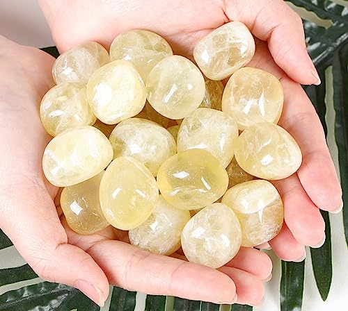 DUQGUHO Citrine Crystals Bulk Natural Irregular Polished Stones Tumbled Crystals Gemstone Rocks for Beginners Gift 200g - color: Citrine