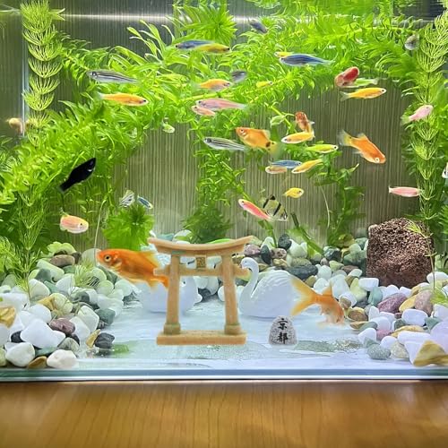 Yardwe Japanese Gate Statue for Zen Garden Compact Landscape Decoration with Stone for Aquariums Bonsai and Miniature Scenes - color: Assorted Color 2