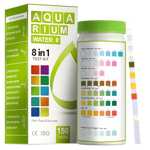 AAwipes 8-in-1 Aquarium Test Kit (150 Strips) for Freshwater & Saltwater - Quick & Accurate Water Testing for Aquariums & Ponds. Tests Free Chlorine, Hardness, pH, Ammonia Nitrogen, etc. (K02-150) - color: 150 Strips