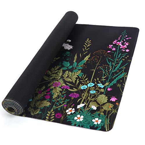 iCasso Desk Mat, Big Desk Pad, XXL Extended Gaming Mouse Pad, Large Mouse Pad for Desk Protector, Rubber Base Mousepad with Stitched Edges, Keyboard Mouse Mat for Work, Game, Office, Home - Weeds - color: A-weeds