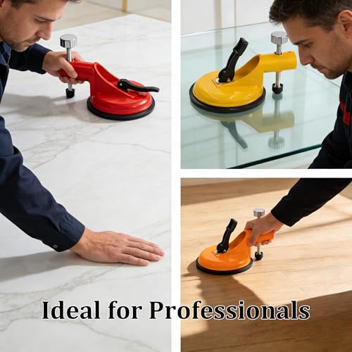 Adjustable Height Setter - Professional Countertop Leveling Tool, New Suction Cup Leveling Device for Floor Gap, Suit for Granite, Marble, Quartz Slabs (Red) - color: Red