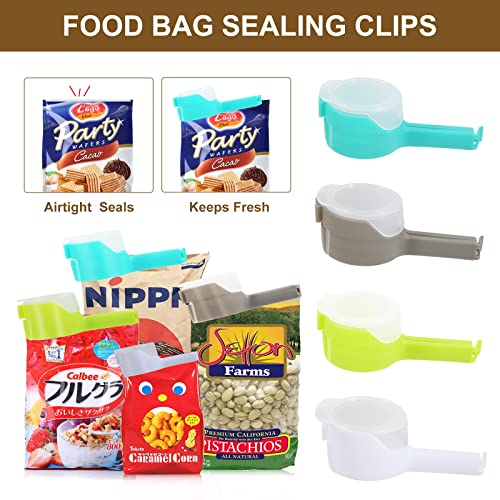 Bag Clips for Food Storage Sealing Clips with Pour Spouts Food Sealing Plastic Great for All Food or Cat/Dog Food Storage and Organization（6 Pack）