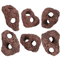 DOITOOL Lava Rock Aquarium 6pcs Volcanic Rocks Small Dark Brown Volcanic Pumice Stones, Aquarium Stones Aquascaping for Fish Tank Decoration, 3.93x2.75x1.57inch