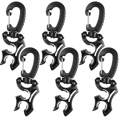Weewooday Scuba Dive Hose Holder Clip Accessories Diving Gear Holder Double Bcd Hose Clip with Snap Hook Buckle for Snorkeling - color: Black