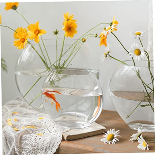 Transparent Fish Tank Desktop Aquarium Delicate Shape for Home Office Decor Space-Saving Design for Betta Fish - size: 19.5X16cm