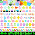 120 Pcs Luminous Mini Ocean Resin Animals Glow in The Dark Tiny Sea Animal Figures Marine Miniature Figurines for Crafts Micro Landscape Fairy Garden Aquarium Decoration