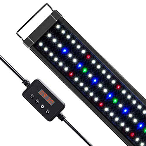 NICREW ClassicLED Plus LED Aquarium Light with Timer, 32 Watts, for 48 to 54 Inch Fish Tank Light, Daylight and Moonlight Cycle - size: 48 - 54 in