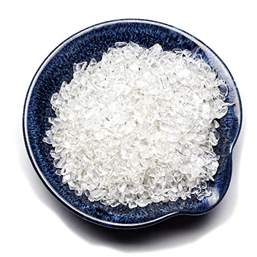 Cherry Tree Collection 1/2 Pound Polished Tumbled Gemstone Chips, Pebbles, Crystal Chips Bulk for Jewelry Making, Healing, Plants, Succulents, Aquariums, Decoration, Chakra (Quartz) - color: Clear Quartz