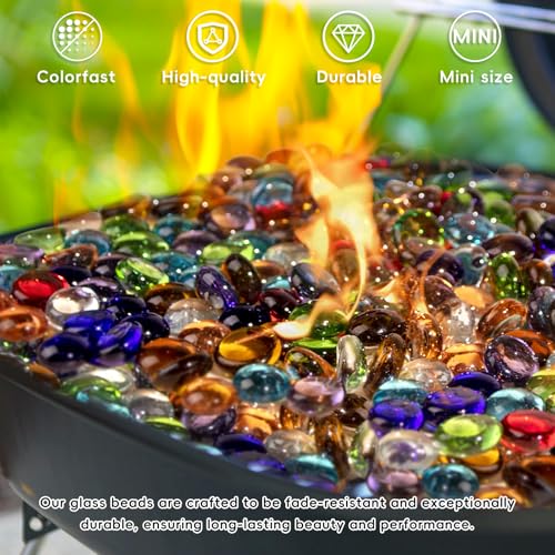 1 LB Amber Glass Marbles, Mini Flat Glass Beads~150 PCS for Vase Fillers, Floral Bottom Mancala Gems Pebbles Fish Tank Rocks for Table Aquarium,Home Decor Art Craft Supplies(0.5"~0.7") - color: Amber~1 Lb, size: 1 LB