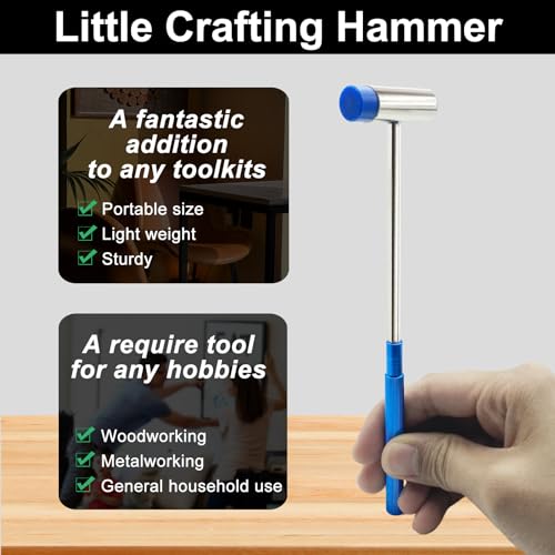 Lightweight Small Hammer for Toy Building Projects, Plastic Head and Metal Head, Small Size Craft Hammer for for Ladies and Children, Jewelry, Watch, Tuning, Woodworking, DIY, Leather - color: Ergonomic Hammer