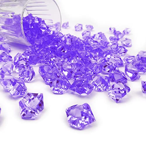 Vase Fillers for Home Decor, Fake Crushed Ice Cubes, Vase Fillers, 150 pcs Reusable Fake ice Cubes for Photography Accessories Props Decoration for Wedding(irregular-16 * 22mmPurple) - color: Purple-16*22mm-150pcs