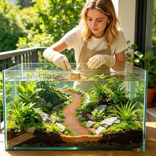 Aquarium Pathway - 3-Piece Landscaping Sculpture Fairy Bridge Fish Tank Stone Ornament Pathway Freshwater Saltwater Shrimp Tank Living Room Bedroom