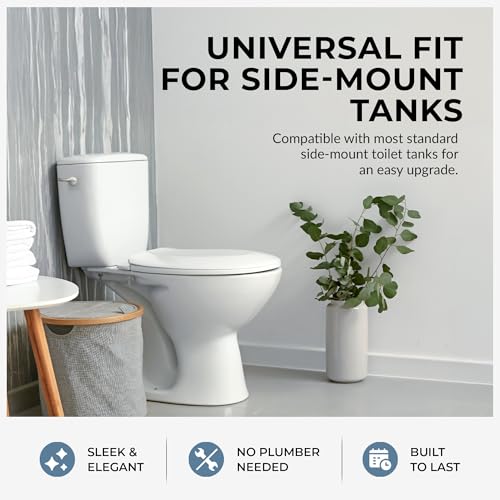 Qualihome Brushed Nickel Finish Side Mount Toilet Handle Replacement Kit, Universal Toilet Tank Flush Lever Fits Most Standard Side-Mount Toilet Tanks - color: Brushed Nickel