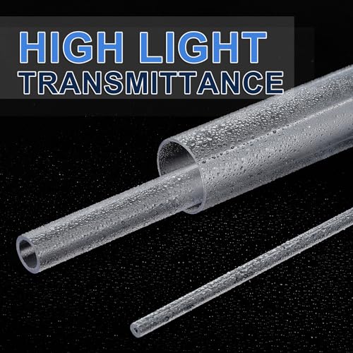 uxcell 10 Pcs Clear Plastic Rigid Tubing 4.5mm ID x 6mm OD, 0.5 Meters Length Round Polycarbonate Tubing for Aquarium Water Pipe, Water Cooling System, Plumbing - size: 4.5mm x 6mm