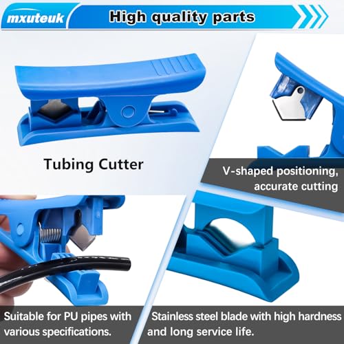 mxuteuk 6mm Air Line Tubing Kit,6mm Air Hose Kit,6 mm x 32.8 Feet(10 Meter) PU Tube with Push to Connect Fittings - style: 6mm OD Hose