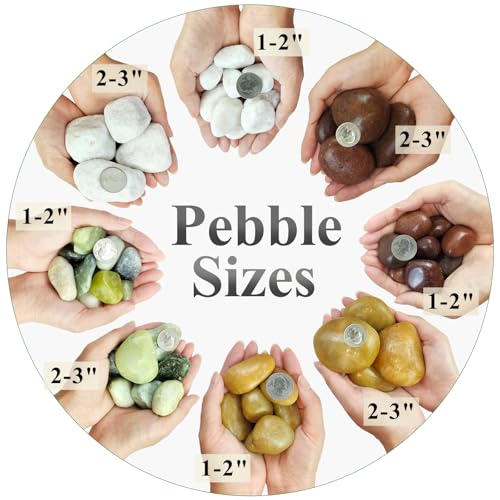FANTIAN 10 lbs Yellow River Rocks, 1-2 Inch Polished Pebbles for Indoor Plants, Decorative Rocks Stones for Landscaping, Vases, Aquariums, Fountains, Pathways, Backyard and Garden - color: Yellow, size: 10 lbs, 1-2 Inch