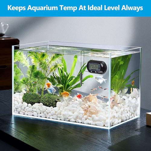 DaToo Aquarium Thermometer with Large LCD Display Fahrenheit/Celsius(℉/℃) Fish Tank Thermometer for Aquarium Reptile Terrarium Digital Water Thermometer with Suction Cup(4 Pack) - size: 4 Pack