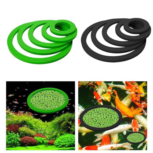 10 Pieces Aquarium Plant Rings Plant Corral Plant Feeding Rings EVA Material Grass Blocking Rings Suitable for Fish Tank, 5 Black and 5 Green - color: 5 Black and 5 Green