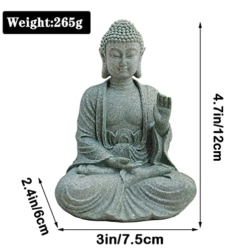 livelyfish Fish Tank Buddha Statue Handmade Japanese Aquarium Decoration Heavy-Duty Peace Hand Meditation Buda Sculpture for Aquarium Fish Tank Home Decor, Large-B - size: B