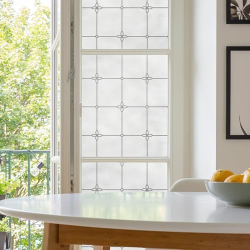 Victoria Window Privacy Film by Artscape - Textured Leaded Glass Design, Static Cling, Allows Natural Light in, UV Protection, Non-Adhesive Water-Applied Installation, Made in USA - 36 x 72 Inch - color: Victoria