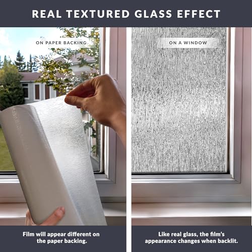 Rain Window Privacy Film by Artscape - Decorative Textured Glass Design, Static Cling, Blocks Views, Not Light, UV Protection, Non-Adhesive Water-Applied Installation, Made in USA - 36 x 72 Inch - color: Rain