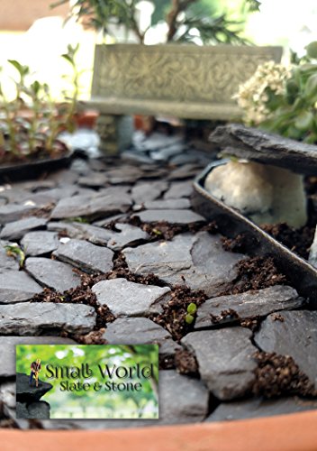 Natural Slate Stone -1/2 to 1 inch. Perfect Size for Miniature or Fairy Gardens, Aquariums, Reptiles, Terrariums, Model Railroads, Dioramas & Wargaming (1lb Grey) - style: 1lb grey