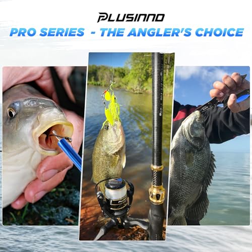 PLUSINNO Fishing Backpack with Fish Rod and Reel Combos Tackle Boxes, Waterproof Tackle Backpack for Fishing Gear with Rod Holder, Fish Gifts for Men with Tool Kit - color: Black Camo Backpack With Rod and Reel Combo