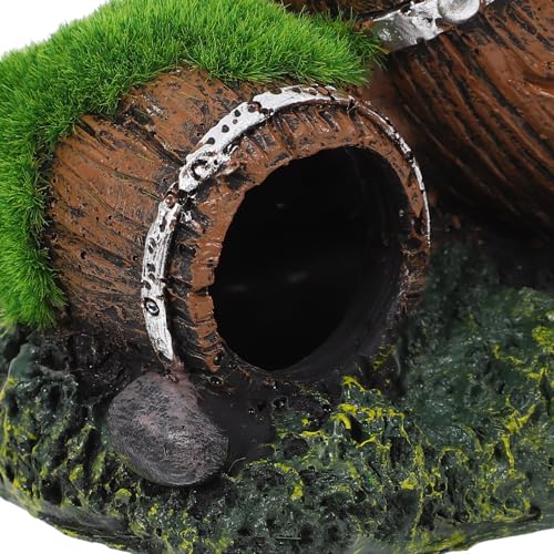 Toddmomy Resin Fish Tank Decor Broken Barrel Hideout Aquarium Ornament Betta Tunnel Freshwater Shrimp Cave Underwater Landscaping Shelter for Small Aquatic Pets