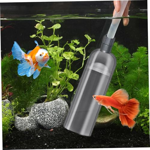 Fish Tank Vacuum Gravel Cleaner with Manual Pump – Flows Adjustable Aquarium Siphon with 3 Different Nozzles Water Changer for Home