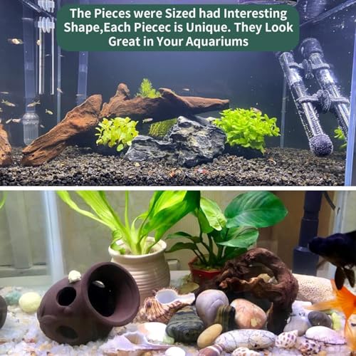 Hamiledyi Natural Large Driftwood for Aquarium 12-18 Inch Driftwood Branches Fish Tank Decoration Reptile Toy Assorted Size Reptile Habitat Decor Wood for Lizad (1 Pack)